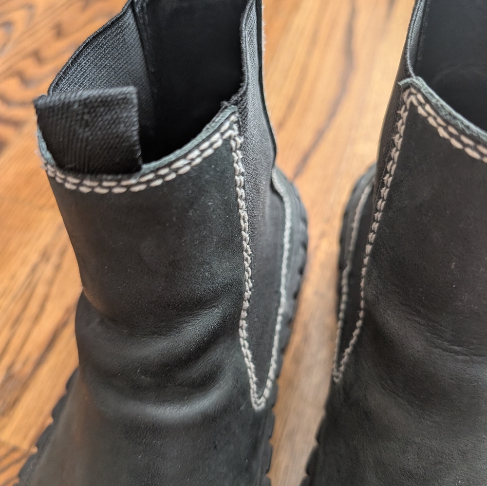 MM6 Maison Margiela Green Black Chunky Lug Chelsea Ankle Platform Boots - Picture 7 of 16